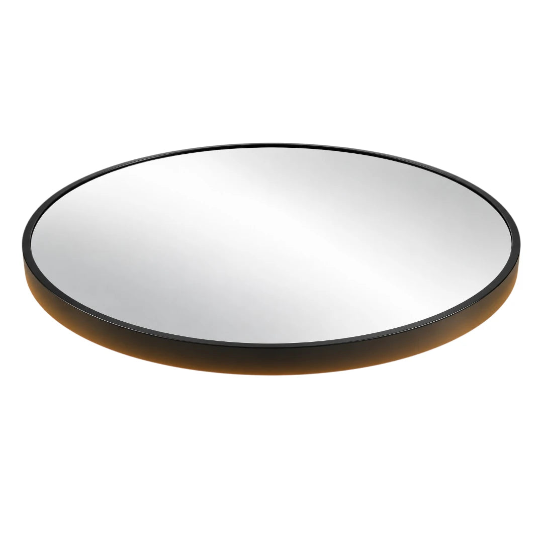 Simonez Modern Round Wall Mirror with Slim Black Frame
