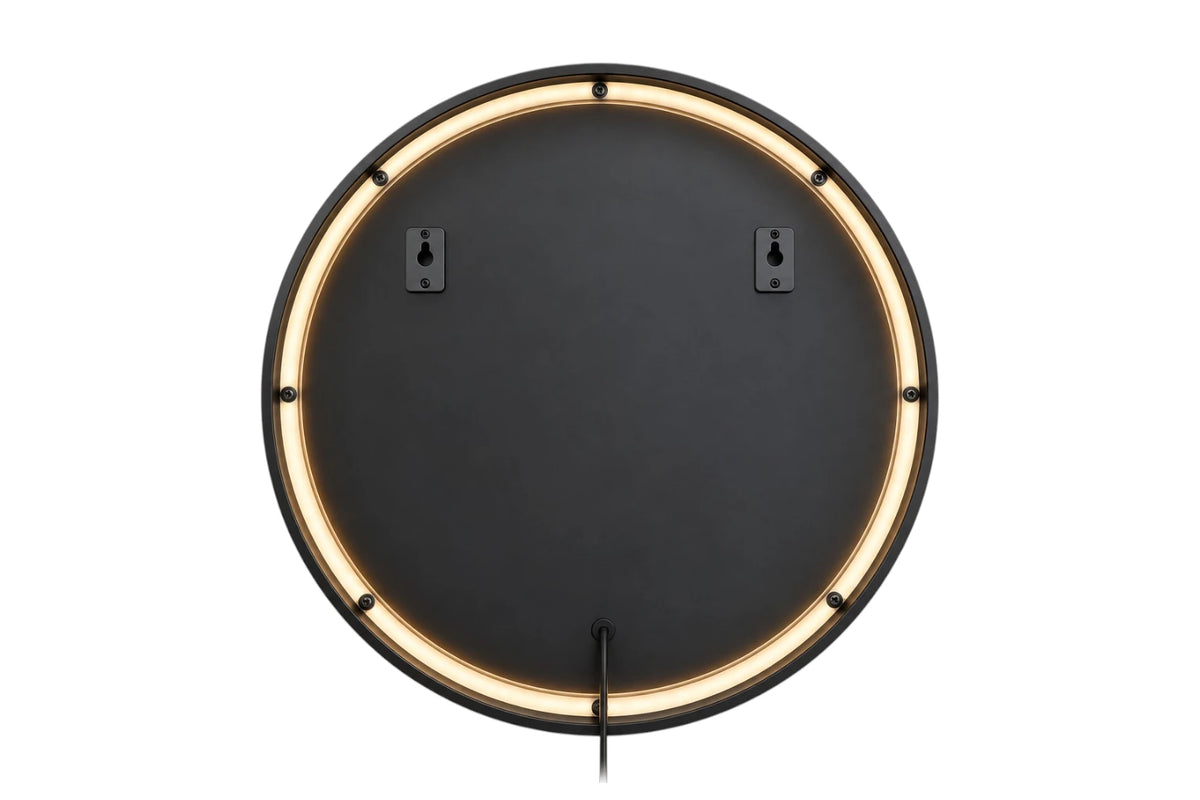 Simonez Modern Round Wall Mirror with Slim Black Frame