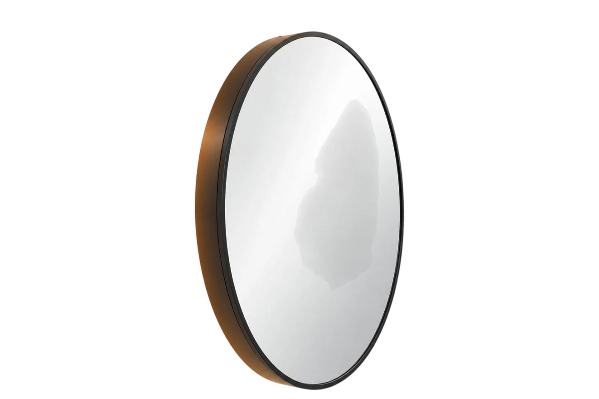 Simonez Modern Round Wall Mirror with Slim Black Frame