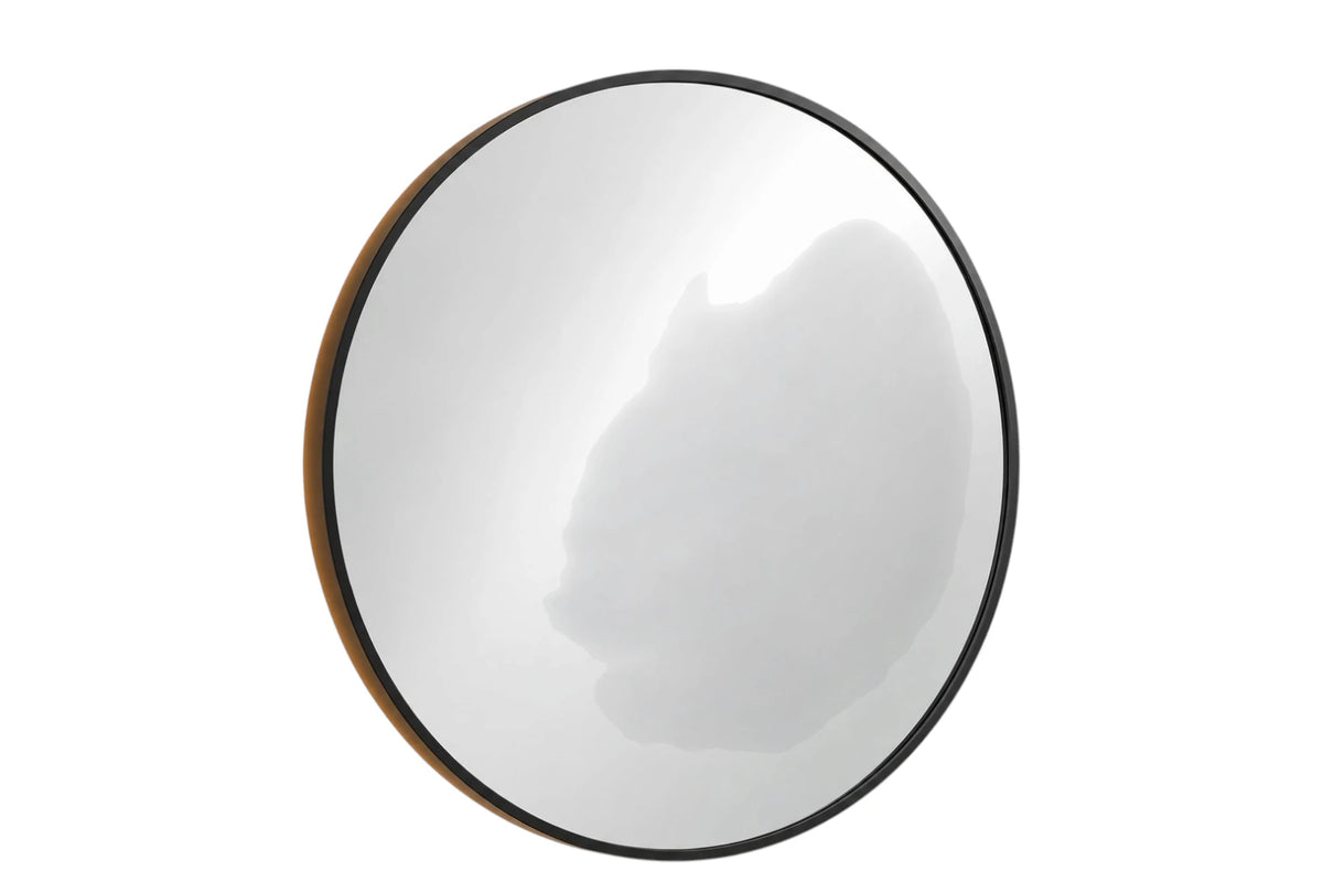 Simonez Modern Round Wall Mirror with Slim Black Frame