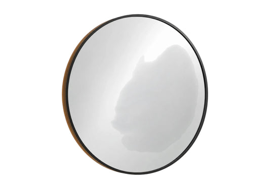 Simonez Modern Round Wall Mirror with Slim Black Frame