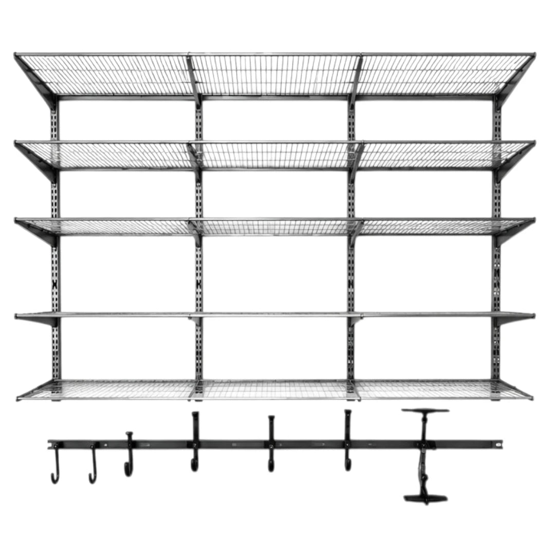 Simonez Wall Organization 5-Tier Wire Wall Storage Shelf with Hooks