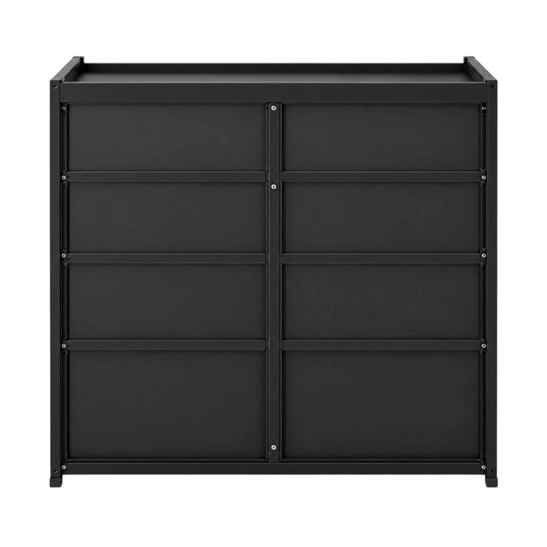 Simonez Black Shoe Storage Cabinet with Drawers and Shelves