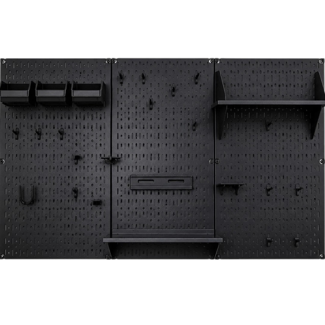 Simonez Wall Organization Black Metal Pegboard Wall Storage Organizer