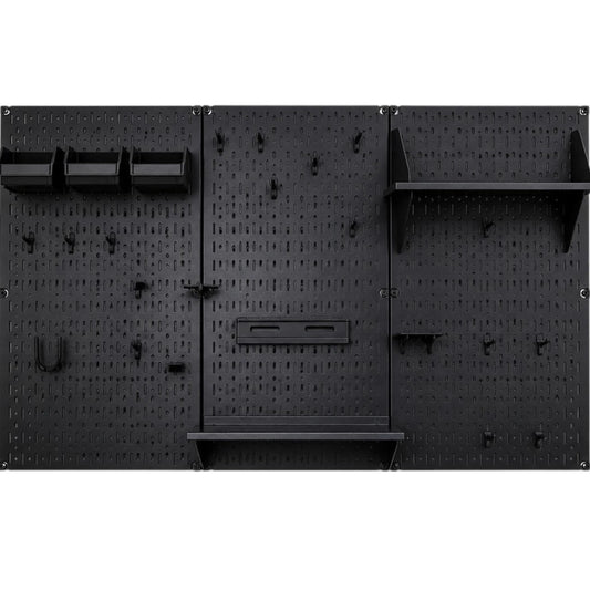 Simonez Wall Organization Black Metal Pegboard Wall Storage Organizer