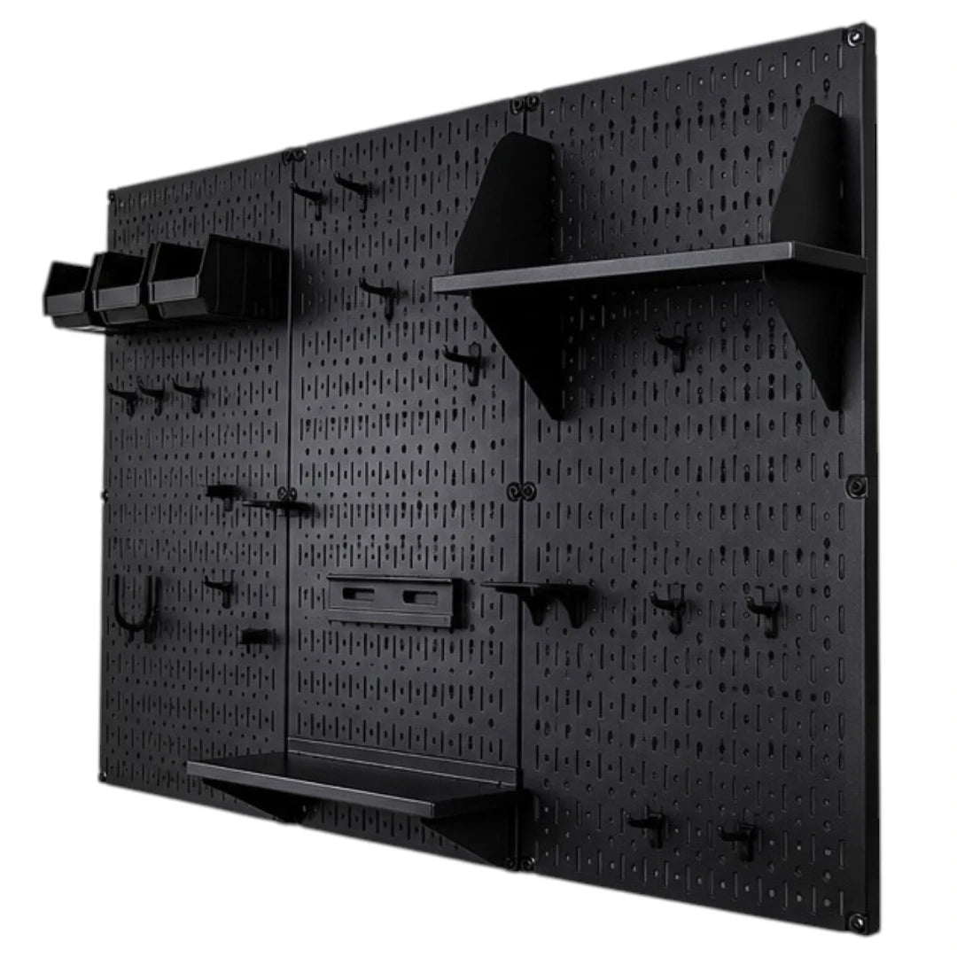 Simonez Wall Organization Black Metal Pegboard Wall Storage Organizer