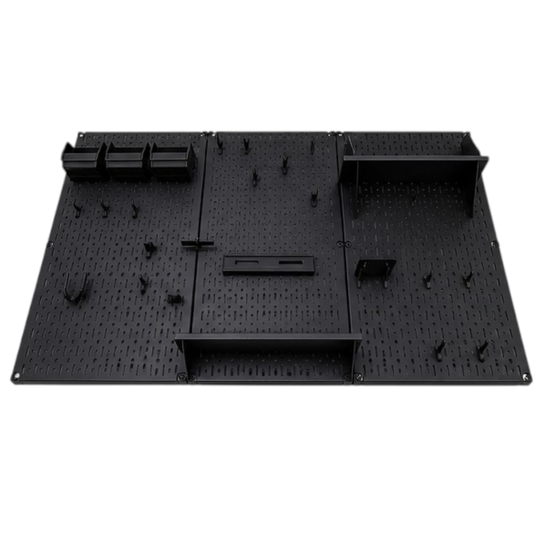 Simonez Wall Organization Black Metal Pegboard Wall Storage Organizer