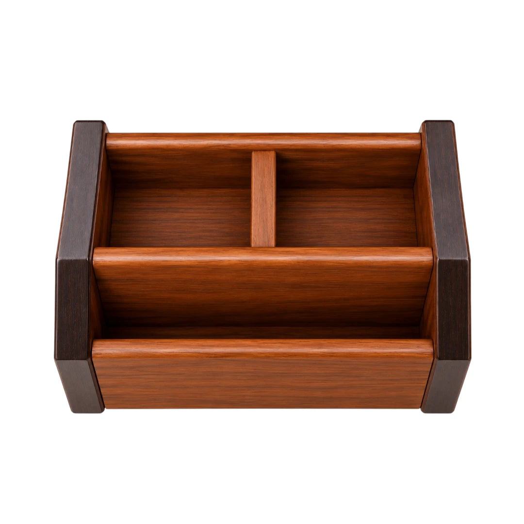 Simonez Wooden Desk Organizer Caddy with Compartments
