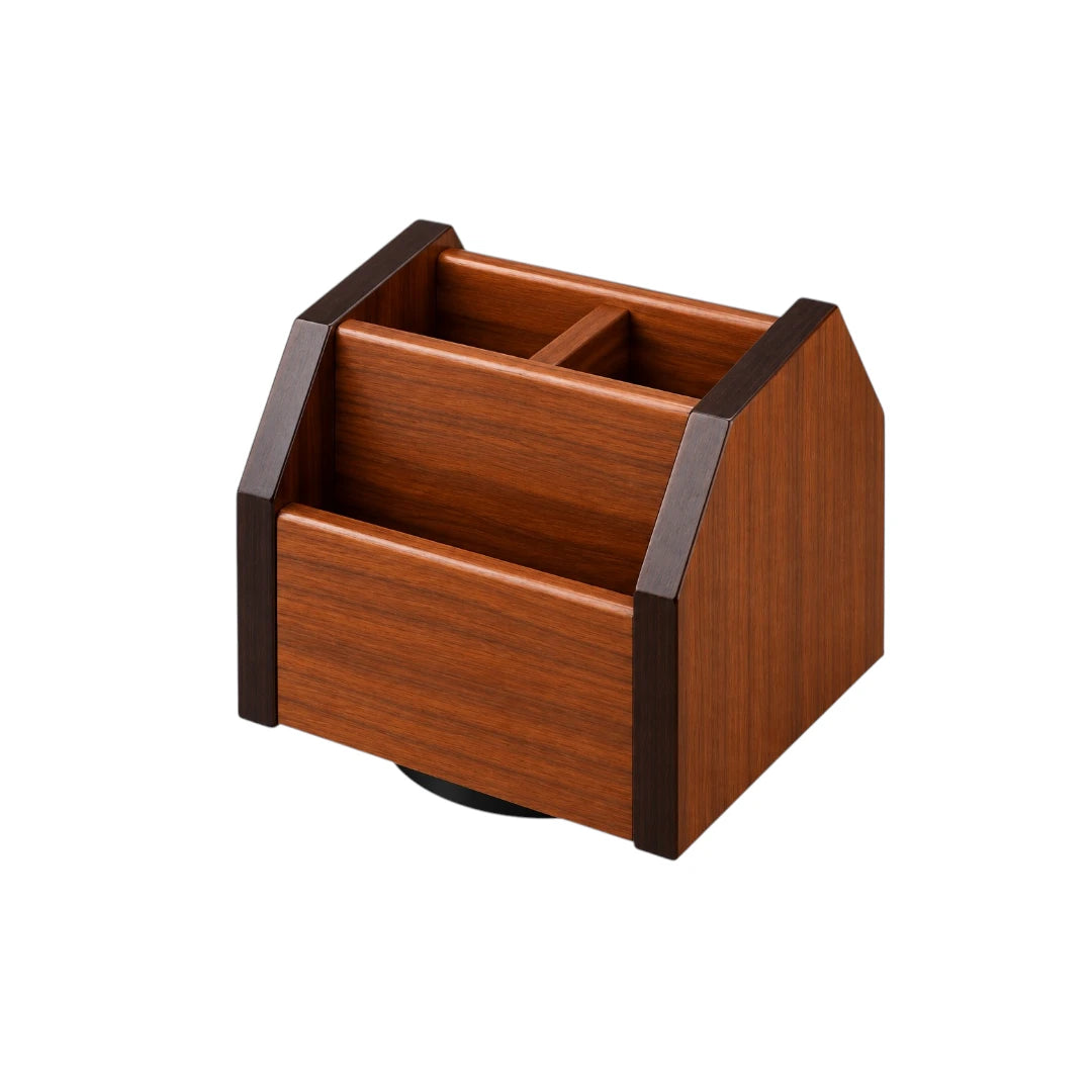 Simonez Wooden Desk Organizer Caddy with Compartments