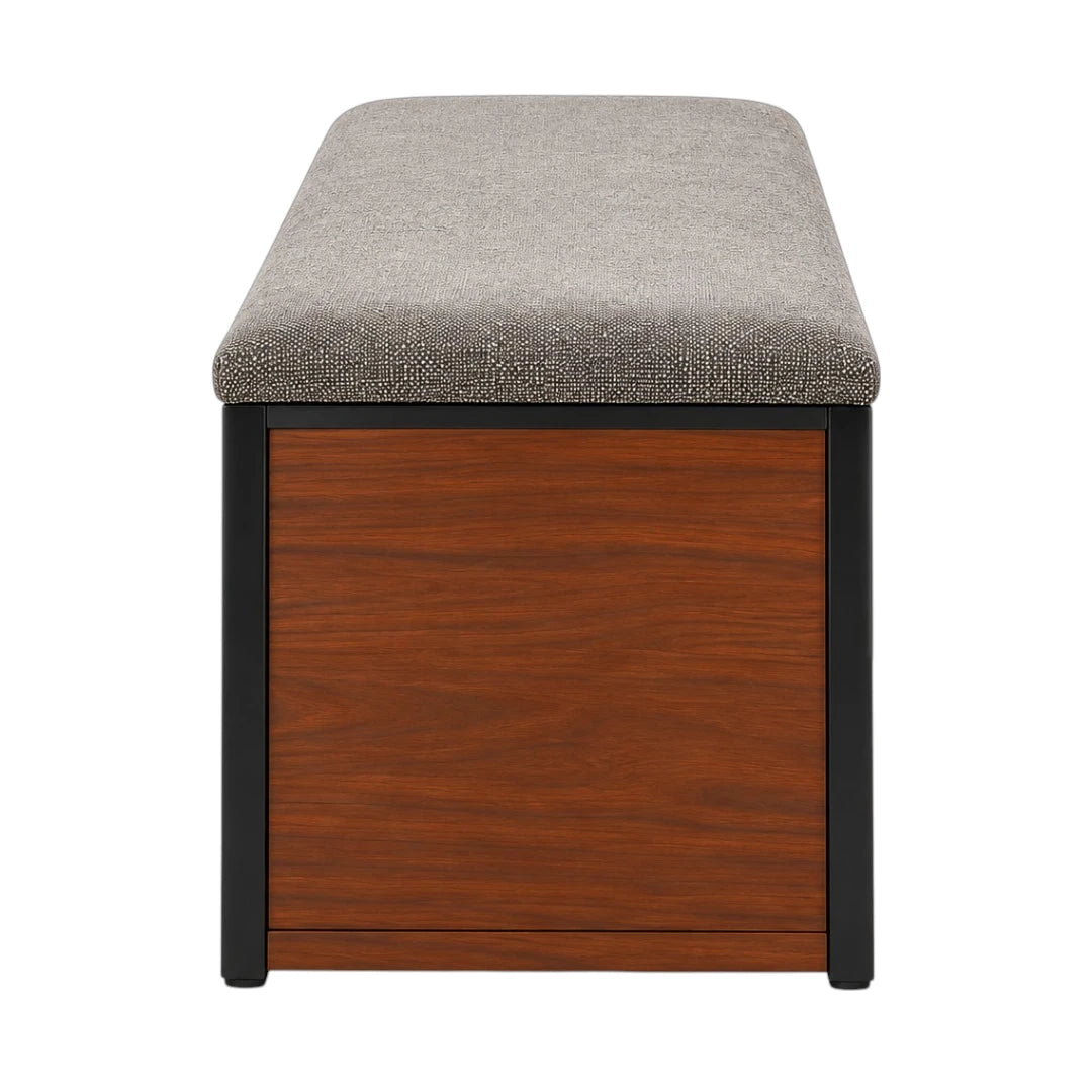 Simonez Wooden Shoe Storage Bench with Cushion Cabinet Doors